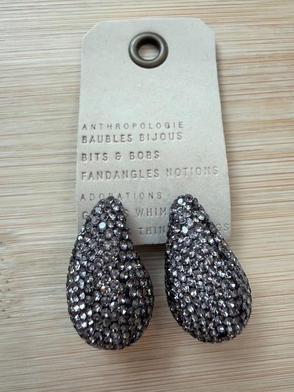 Anthropologie: The Petra Drop Earrings: Pavé Edition (Grey)